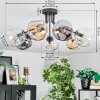 Ripoll lampa sufitowa, kula świetlna bursztynowy, przezroczysty, przydymiony, 7-punktowe