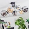 Ripoll Lampa sufitowa, Kula świetlna W kolorze bursztynu, Przezroczysty, Przydymiony, 7-punktowe