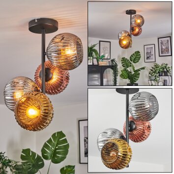 Ripoll lampa sufitowa, kula świetlna złoty, miedziany, przydymiony, 4-punktowe