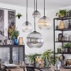 Koyoto lampa wisząca, kula świetlna, lampa wisząca kaskadowa bursztynowy, przezroczysty, przydymiony, 4-punktowe