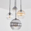 Koyoto lampa wisząca, kula świetlna, lampa wisząca kaskadowa bursztynowy, przezroczysty, przydymiony, 4-punktowe