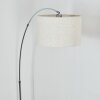 Bassagoda lampa stojąca, lampa podłogowa łukowa chrom, czarny, 1-punktowy, abażur z materiału