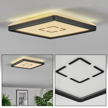 Simonstorp Lampa sufitowa, Panel LED Czarny, Biały, 1-punktowy