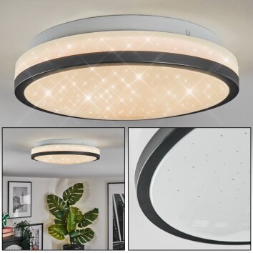 Onara Lampa sufitowa, Panel LED Czarny, Biały, 1-punktowy