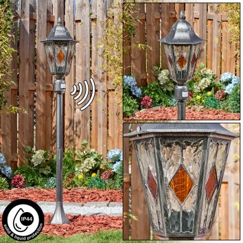 Lignac słupek ogrodowy czarny, srebrny, 1-punktowy, Czujnik ruchu