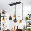 Ripoll Lampa wisząca, Kula świetlna, Lampa wisząca W kolorze bursztynu, Przezroczysty, Przydymiony, 6-punktowe