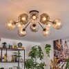 Ripoll lampa sufitowa, kula świetlna bursztynowy, przezroczysty, przydymiony, 10-punktowe