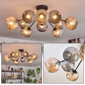 Ripoll Lampa sufitowa, Kula świetlna W kolorze bursztynu, Przydymiony, 10-punktowe Ripoll Lampa sufitowa, Kula świetlna W kolorze bursztynu, Przydymiony, 10-punktowe