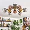 Ripoll lampa sufitowa, kula świetlna złoty, przezroczysty, miedziany, przydymiony, 10-punktowe