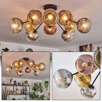 Ripoll Lampa sufitowa, Kula świetlna Złoty, Przezroczysty, W kolorze miedzi, Przydymiony, 10-punktowe Ripoll Lampa sufitowa, Kula świetlna Złoty, Przezroczysty, W kolorze miedzi, Przydymiony, 10-punktowe