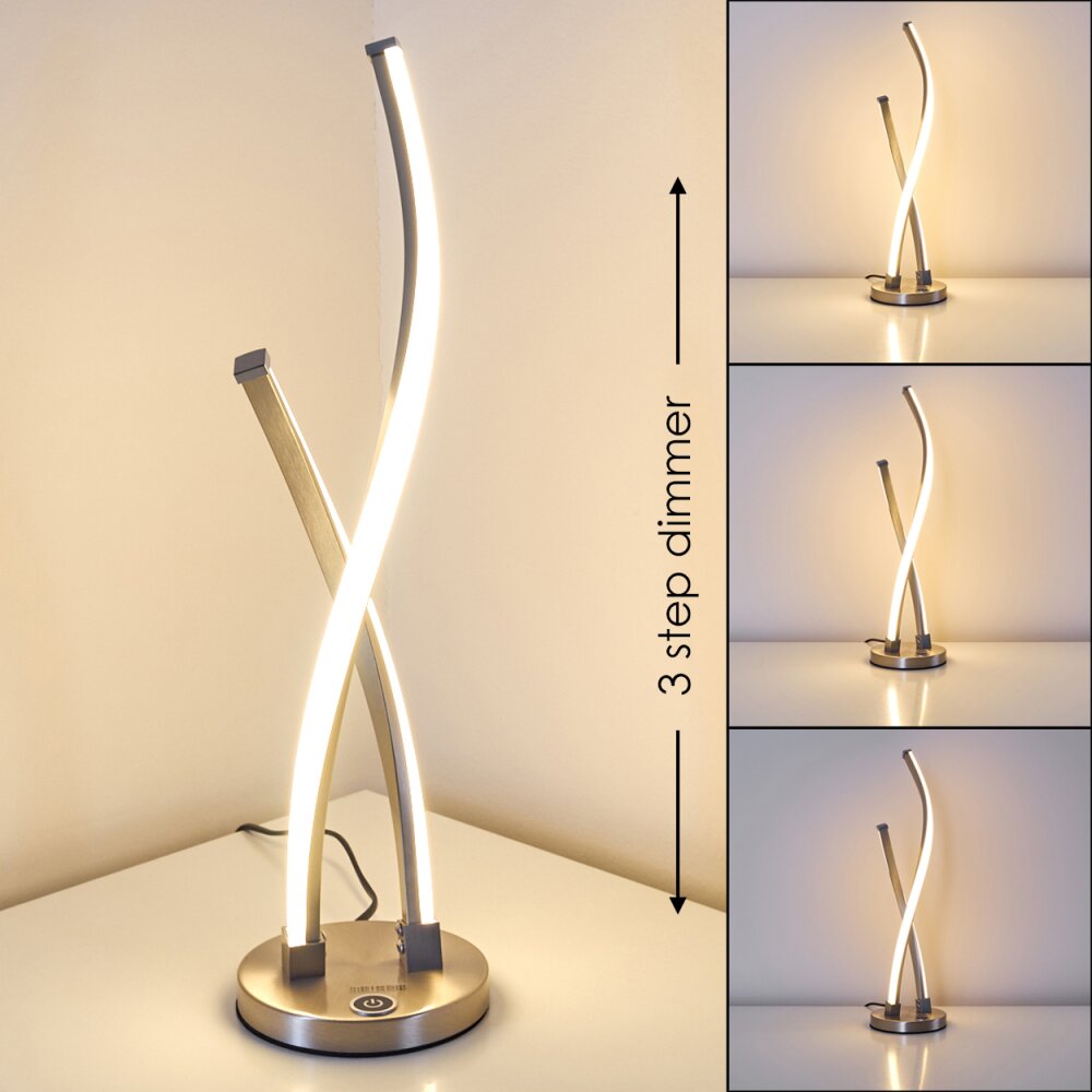 Tervo Lampa stołowa LED Nikiel matowy, 2-punktowe main product photo