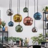 Ripoll lampa wisząca, kula świetlna, lampa wisząca niebeieski, chrom, złoty, zielony, miedziany, przydymiony, 8-punktowe