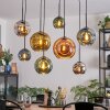 Ripoll lampa wisząca, kula świetlna, lampa wisząca niebeieski, chrom, złoty, zielony, miedziany, przydymiony, 8-punktowe