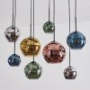 Ripoll lampa wisząca, kula świetlna, lampa wisząca niebeieski, chrom, złoty, zielony, miedziany, przydymiony, 8-punktowe