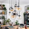 Gastor lampa wisząca, kula świetlna, lampa wisząca bursztynowy, chrom, przezroczysty, przydymiony, 8-punktowe
