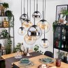 Gastor lampa wisząca, kula świetlna, lampa wisząca bursztynowy, chrom, przezroczysty, przydymiony, 8-punktowe