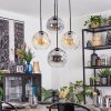 Ripoll lampa wisząca, kula świetlna, lampa wisząca kaskadowa bursztynowy, przezroczysty, przydymiony, 4-punktowe