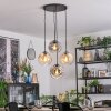 Ripoll lampa wisząca, kula świetlna, lampa wisząca kaskadowa bursztynowy, przezroczysty, przydymiony, 4-punktowe