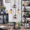 Ripoll lampa wisząca, kula świetlna, lampa wisząca kaskadowa bursztynowy, przezroczysty, przydymiony, 4-punktowe