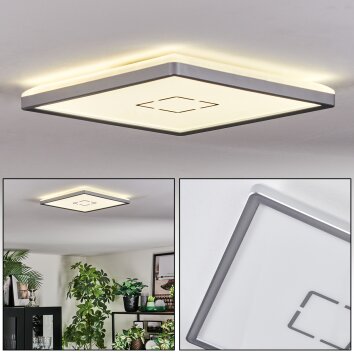 Simonstorp Lampa sufitowa, Panel LED Srebrny, Biały, 1-punktowy