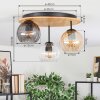 Koyoto lampa sufitowa, kula świetlna 40 cm kolory naturalne, czarny, 3-punktowe