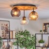 Koyoto lampa sufitowa, kula świetlna 40 cm kolory naturalne, czarny, 3-punktowe