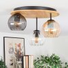Koyoto lampa sufitowa, kula świetlna 40 cm kolory naturalne, czarny, 3-punktowe