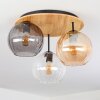 Koyoto lampa sufitowa, kula świetlna 40 cm kolory naturalne, czarny, 3-punktowe