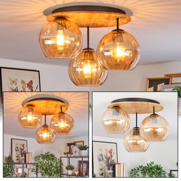 Koyoto Lampa sufitowa, Kula świetlna 40 cm Ecru, Czarny, 3-punktowe