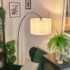 Soungou lampa stojąca, lampa podłogowa łukowa chrom, czarny, 1-punktowy, abażur z materiału