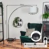 Soungou lampa stojąca, lampa podłogowa łukowa chrom, czarny, 1-punktowy, abażur z materiału