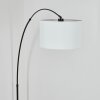 Bassagoda lampa stojąca, lampa podłogowa łukowa chrom, czarny, 1-punktowy, abażur z materiału