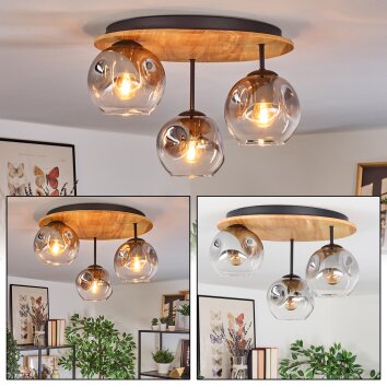 Ripoll Lampa sufitowa, Kula świetlna Ecru, Czarny, 3-punktowe Ripoll Lampa sufitowa, Kula świetlna Ecru, Czarny, 3-punktowe