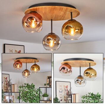 Ripoll Lampa sufitowa, Kula świetlna Ecru, Czarny, 3-punktowe Ripoll Lampa sufitowa, Kula świetlna Ecru, Czarny, 3-punktowe
