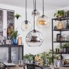 Ripoll lampa wisząca, kula świetlna, lampa wisząca bursztynowy, chrom, przezroczysty, przydymiony, 4-punktowe
