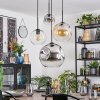 Ripoll lampa wisząca, kula świetlna, lampa wisząca bursztynowy, chrom, przezroczysty, przydymiony, 4-punktowe