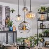 Ripoll lampa wisząca, kula świetlna, lampa wisząca bursztynowy, chrom, przezroczysty, przydymiony, 4-punktowe