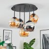 Koyoto Lampa sufitowa, Kula świetlna 45 cm W kolorze bursztynu, Chrom, Przydymiony, 5-punktowe