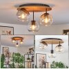 Koyoto lampa sufitowa, kula świetlna 40 cm kolory naturalne, czarny, 3-punktowe