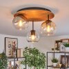 Koyoto lampa sufitowa, kula świetlna 40 cm kolory naturalne, czarny, 3-punktowe