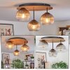 Koyoto lampa sufitowa, kula świetlna 40 cm kolory naturalne, czarny, 3-punktowe