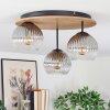 Koyoto lampa sufitowa, kula świetlna 40 cm kolory naturalne, czarny, 3-punktowe
