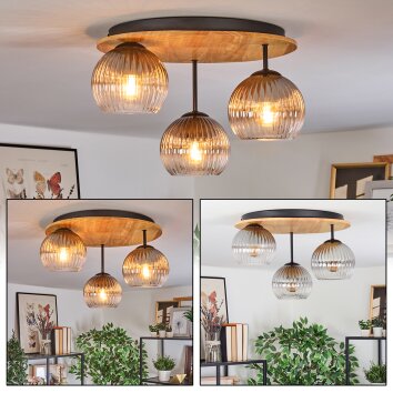 Koyoto lampa sufitowa, kula świetlna 40 cm kolory naturalne, czarny, 3-punktowe