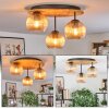 Koyoto lampa sufitowa, kula świetlna 40 cm kolory naturalne, czarny, 3-punktowe