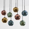 Ripoll lampa wisząca, kula świetlna, lampa wisząca niebeieski, złoty, zielony, miedziany, 8-punktowe