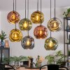 Ripoll lampa wisząca, kula świetlna, lampa wisząca niebeieski, złoty, zielony, miedziany, 8-punktowe