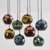 Ripoll lampa wisząca, kula świetlna, lampa wisząca niebeieski, złoty, zielony, miedziany, 8-punktowe