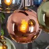 Koyoto lampa wisząca, kula świetlna, lampa wisząca niebeieski, zielony, miedziany, 8-punktowe