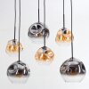 Ripoll lampa wisząca, kula świetlna, lampa wisząca bursztynowy, przezroczysty, przydymiony, 6-punktowe