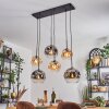 Ripoll lampa wisząca, kula świetlna, lampa wisząca bursztynowy, przezroczysty, przydymiony, 6-punktowe
